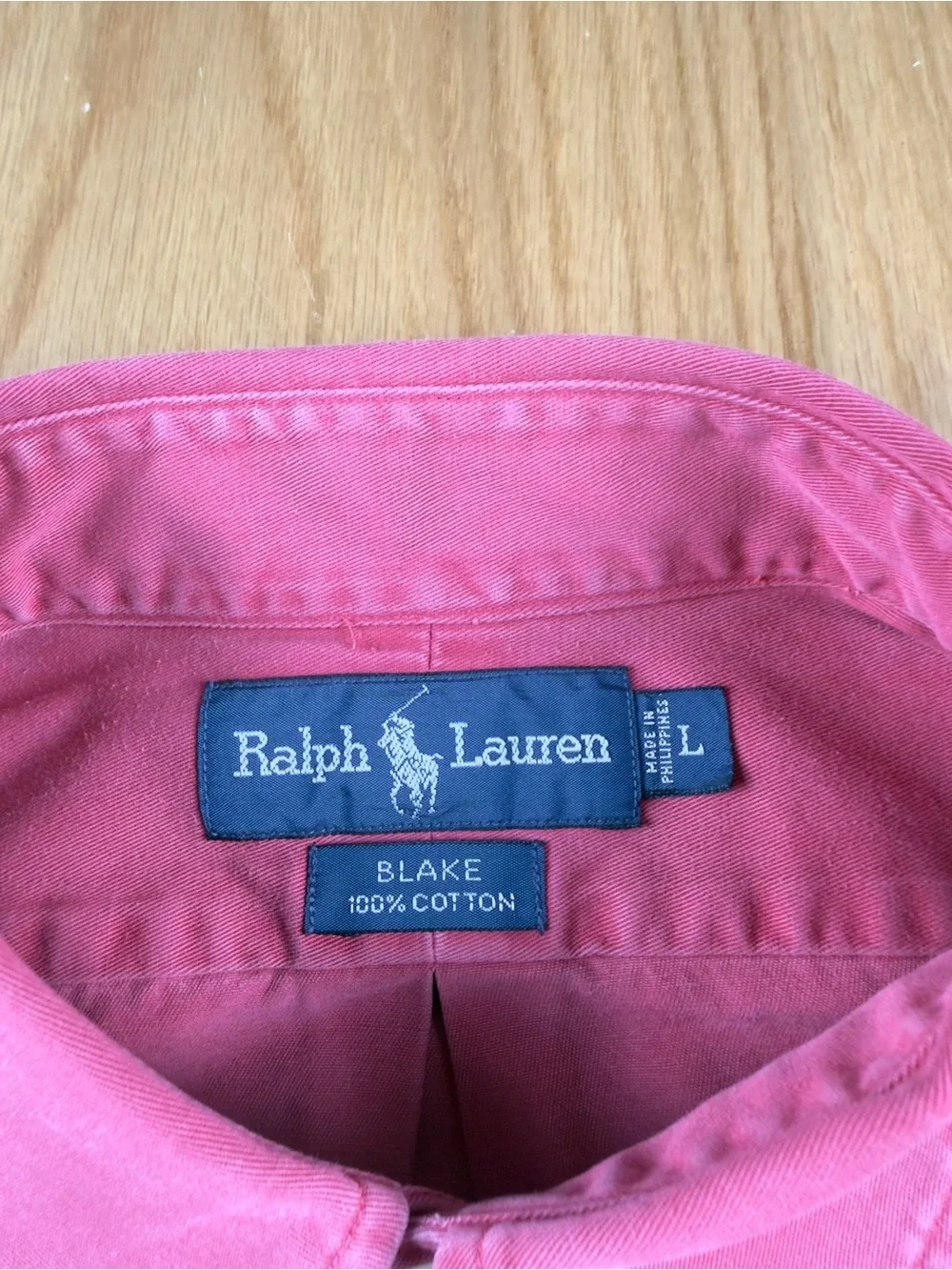 Ralph Lauren Blake 100% Cotton Long Sleeve Button Down - Pink/Rosewood - Men's L